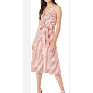 Jason Wu Fluid Stripe Front Tie Dress Women Size 2 Full Button up Strappy
